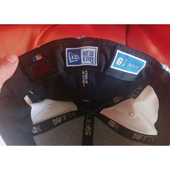 San Diego Padres New Era Size 6 7/8 Fitted Hat/ 59FIFTY/ argyle Blue & white - Picture 4 of 6